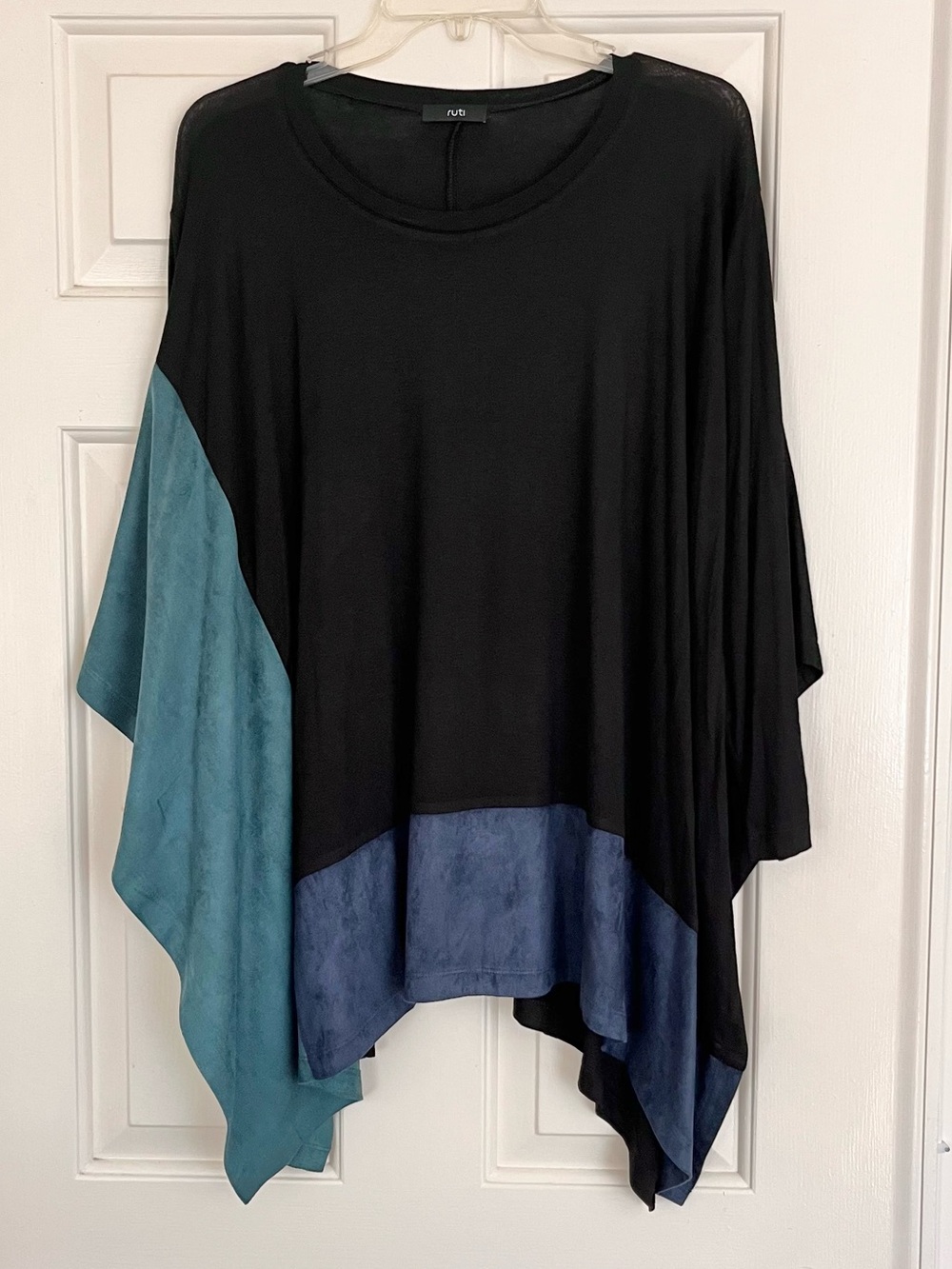 Ruti Asymmetrical Teal & Blue Tunic Top Size L/XL